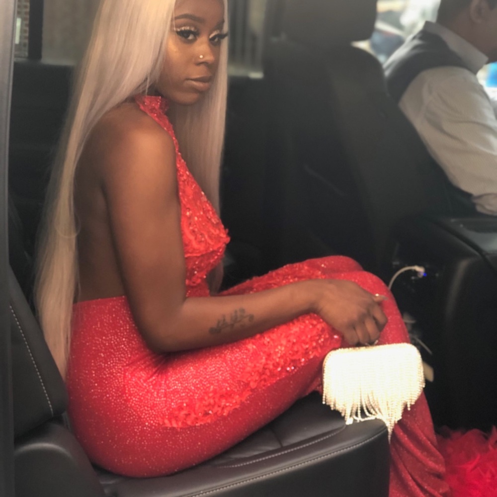 Im selling my 2019 costume made red prom dress